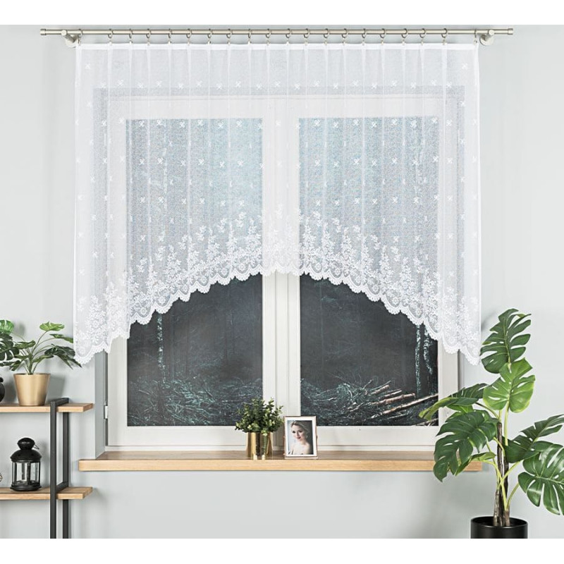 KAROLINA Gatavs žakarda aizkars, platums 250 x augstums 120cm, krāsa 001 balta 054160/FBL/001/250120/1