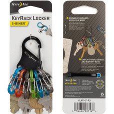 Nite Ize - Plastmasas S-Biner KeyRack Skapītis - Melns - KLKP-01-R3