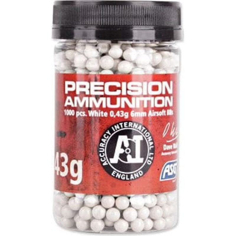 ASG - Airsoft BB Pellets Precision Munition 6 mm 0,43 g - 1000 - Pelēka - 1872