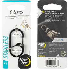 Nite Ize - G sērijas divkameru karabīne #2 - melna - GS2-01-R6