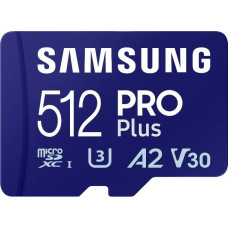 Atmiņas karte Samsung Pro Plus microSD 512GB ar SD adapteri (2023)