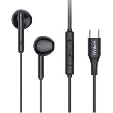 Wired in-ear headphones Vipfan M18, USB-C (black)