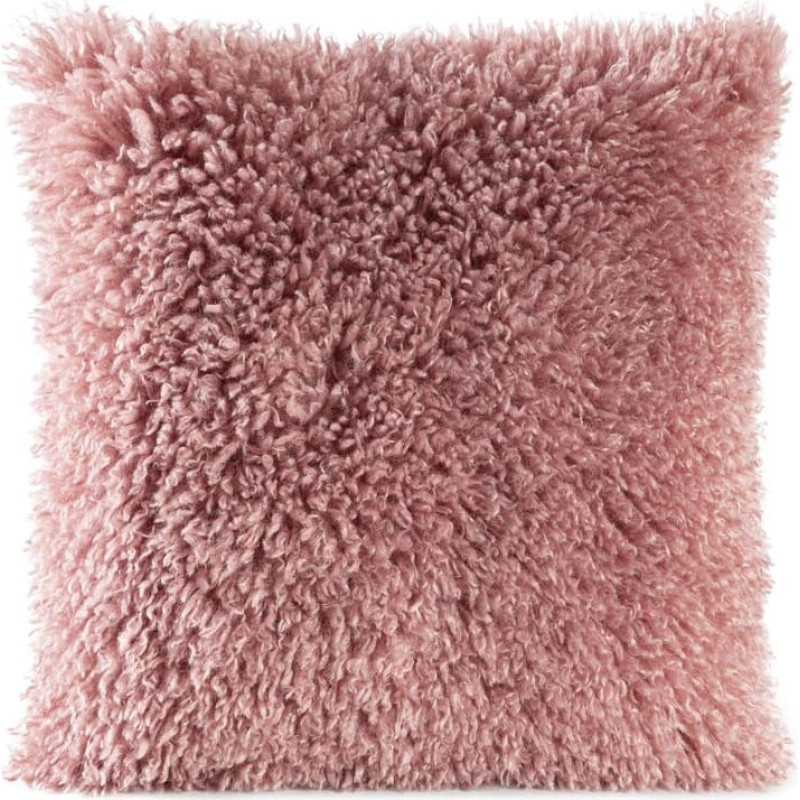 Dekoratīvā spilvendrāna 45x45 Sana, samts ar rozā šalli