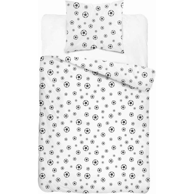 Kokvilnas gultas veļa 160x200 4932 A Balls balta melna ar vienu spilvendrānu 70x80 XOXO DREAM