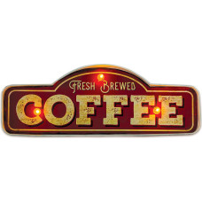 Forever Light RETRO Metal Sign LED Fresh Brewed Coffee Forever Light