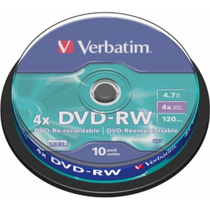 Matricas DVD-RW SERL Verbatim 4.7GB 4x 10 Pack Spindle