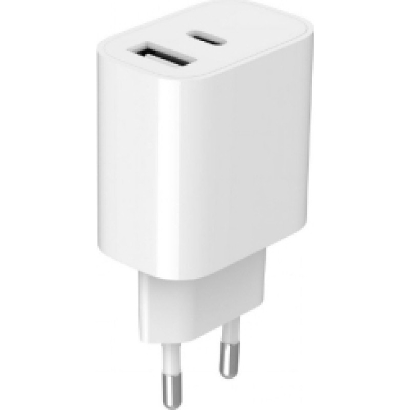 Lādētājs Gembird USB Type-C + USB Type-A White