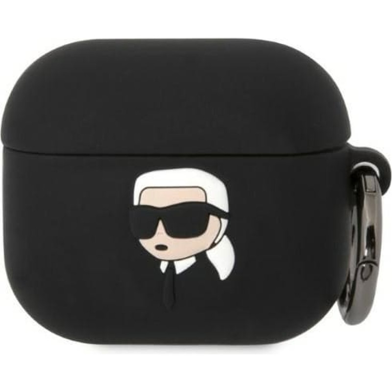 Karl Lagerfeld 3D Logo NFT Karl Head Silicone Case for Airpods 3 Black