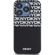 Dkny PU Leather Repeat Pattern Card Pocket Case for iPhone 14 Pro Black