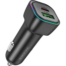 Borofone Car charger BZ28A Trophie - USB + Type C - QC 3.0 PD 30W 3A black