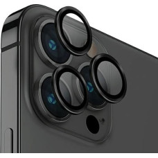 Uniq Optix Glass Aluminum Camera Lens Protector for iPhone 14 Pro | 14 Pro Max camera lens with applicator - black