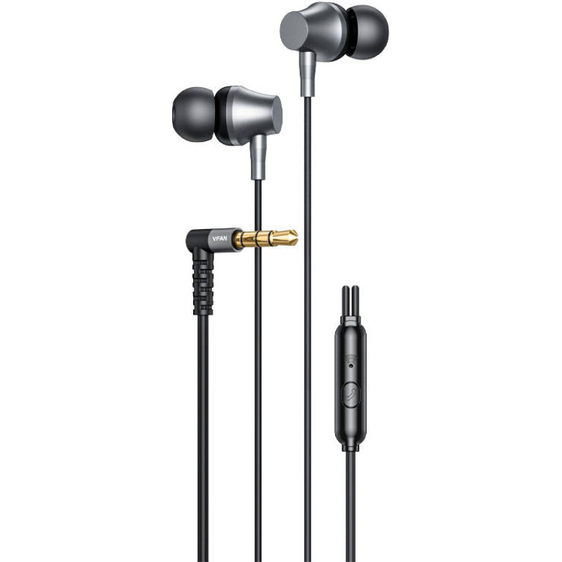 Wired in-ear headphones Vipfan M17, 3.5mm jack (black)