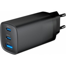 Lādētājs Gembird 3-port 65W GaN USB PowerDelivery fast Charger Black