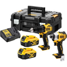 Dewalt-Maszyny Combo Li-Ion akumulatora instrumentu komplekts 18V/2 x 4,0Ah, DCD709 + DCF809 [DCK2062M2T-QW]