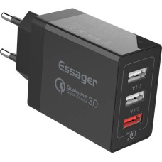 Essager Wall charger Essager ECTQC3-FBB01 3xUSB 30W (black)