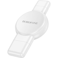 Borofone Wireless induction charger BQ31 Portable 2,5W for iWatch 1-9, SE|SE2, Samsung Ultra|Ultra2 white