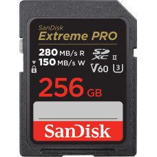 SanDisk Extreme PRO 256GB V60 UHS-II SD cards  280|150MB|s V60 C10 UHS-II  EAN: 619659202149