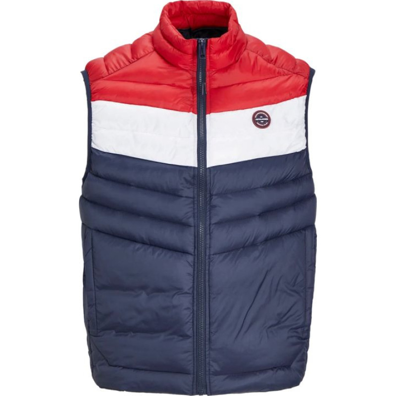 Jack & Jones Jack&Jones Jjespring Bodywarmer Collar Noos M 12258457NavyBlazerWHITE/TRUEREDBLOC