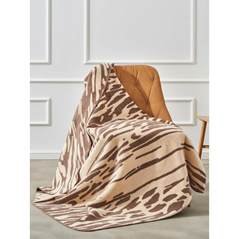 Unia - Cotton Cloud Akrila kokvilnas sega 150x200 2141/1 Giraffe bēšs gultas pārklājs pleds ar tamborējumu