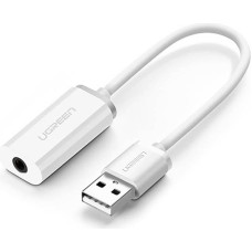 UGREEN US206 Audio Adapter, USB to Mini Jack 3.5mm AUX (White)