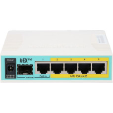 Mikrotik hEX PoE | Maršrutētājs | 5x RJ45 1000Mb|s, 1x SFP, 1x USB