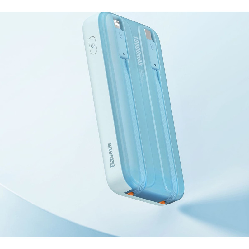Baseus Comet Series powerbank with display 10000mAh 22.5W - blue + USB-A - USB-C cable 0.3m - white