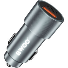 BWOO 38W fast car charger BO-CC73 QC 18W + PD 20W, grey silver