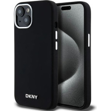 Dkny Liquid Silicone Small Metal Logo MagSafe Case for iPhone 15 Plus | 14 Plus - Black