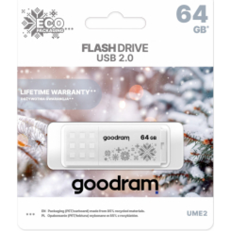 Zibatmiņa GoodRam USB UME2 64GB WINTER White