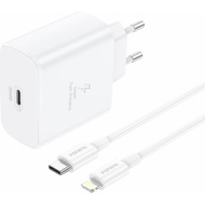 Foneng Wall charger EU62 GaN - Type C - PD 45W with Type C to Lightning cable white