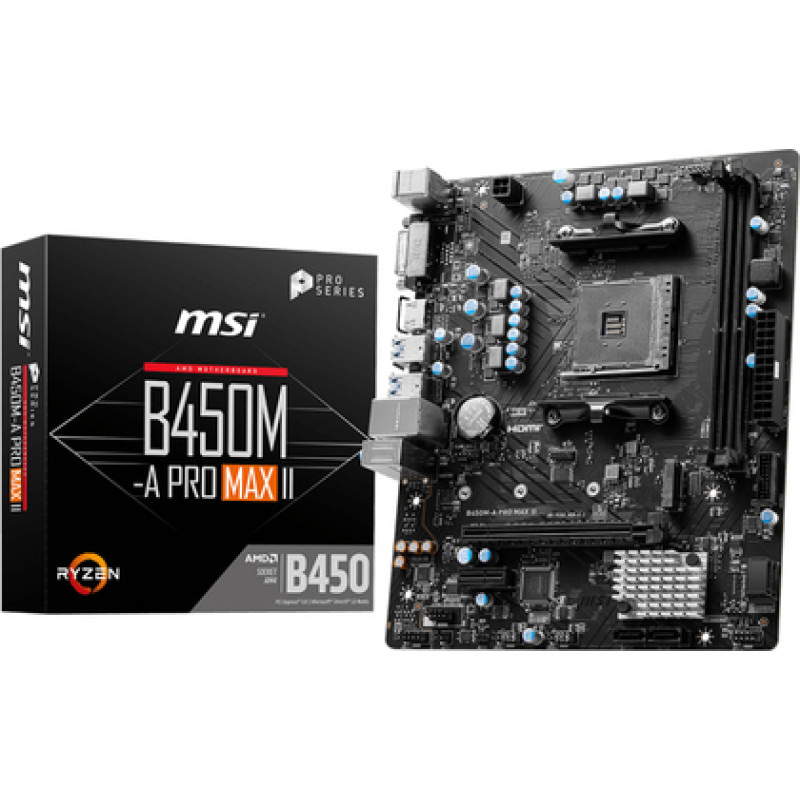 MSI B450M-A PRO MAX II |AMD B450|DDR4|SATA3|M.2|USB3.0|PCIe3.0|AM4|mATX