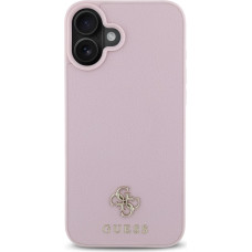 Guess PU Grained 4G Small Metal Logo MagSafe Case for iPhone 16 Pink