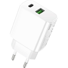 Rock Wall charger T43  - USB + Type C - QC 3.0 PD 20W 3A white