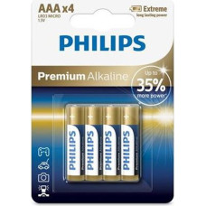 Battery PHILIPS AAA LR03 4pcs blister Premium Alkaline