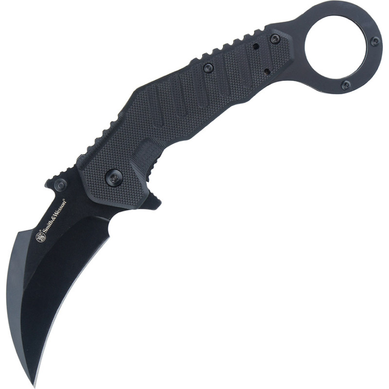 Smith&Wesson Smith & Wesson — Extreme Ops Spring Assist Karambit saliekamais nazis — 8Cr — melns — 1208411