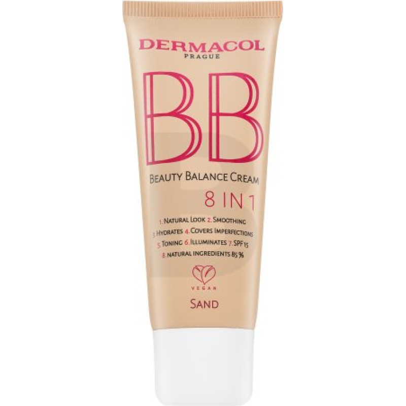 Dermacol BB Beauty Balance krēms 8in1 viendabīgai un mirdzošai ādai Smilša 30 ml