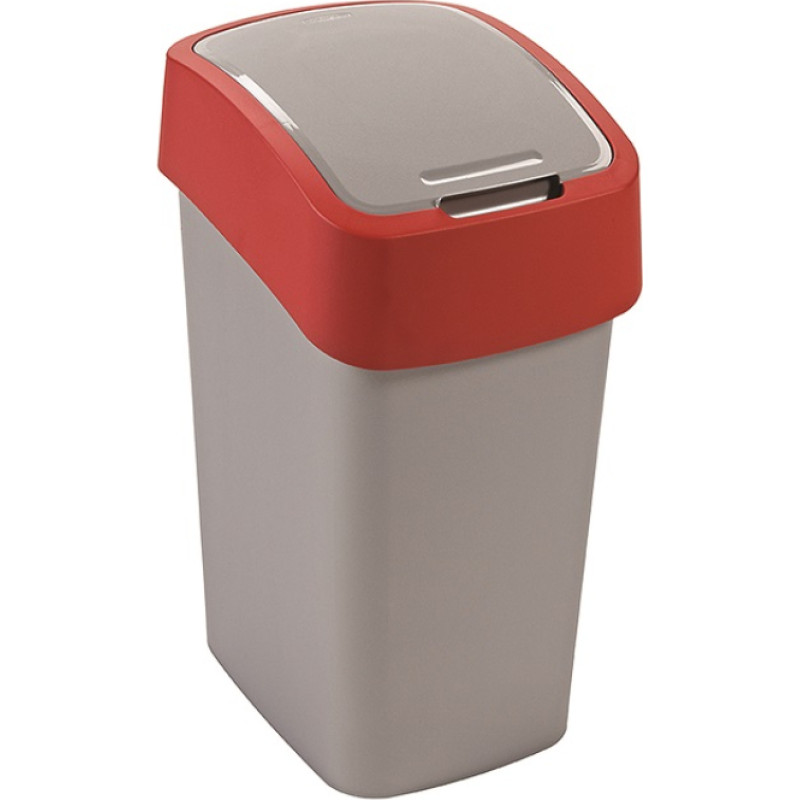 Curver Atkritumu spainis Flip Bin 9L sudraba|sarkans