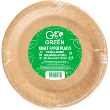 Gogreen Kraftpapīra šķīvji Go Green Ø18cm 20 gab.| 0,14kg