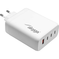 Wall charger Akyga AK-CH-24 140W 3x USB-C + USB-A PD GaN 5-28V | 1.5-5A  white