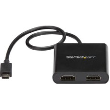 Startech .com 2-Port Multi Monitor Adapter - USB-C to HDMI Video Splitter - USB Type-C to DP MST Hub - Thunderbolt 3 Compatible - Windows - external video adapter - black