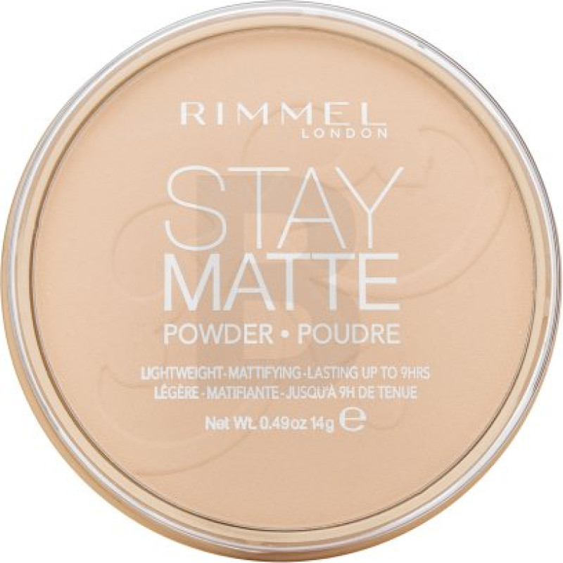 Rimmel London Stay Matte Ilgnoturīgs presētais pūderis 001 caurspīdīgs matējošs pūderis 14 g