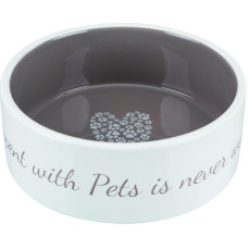 Trixie Bļoda dzīvniekiem, keramika : Trixie Pets Home bowl, ceramic, 0.3 l|ø 12 cm, cream|taupe
