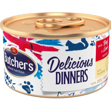 Butchers Konservēta barība kaķiem - Butchers WCC Classic DD beef|liver mousse 85g