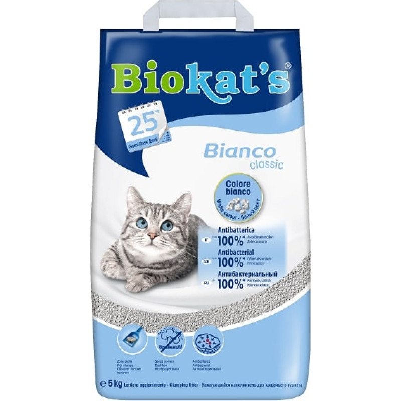 Gimborn Smiltis kaķu tualetēm : Gimborn Biokats Bianco 5kg