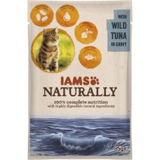 Iams Konservēta barība kaķiem : IAMS CAT Naturally Adult Tuna in gravy 85gr.