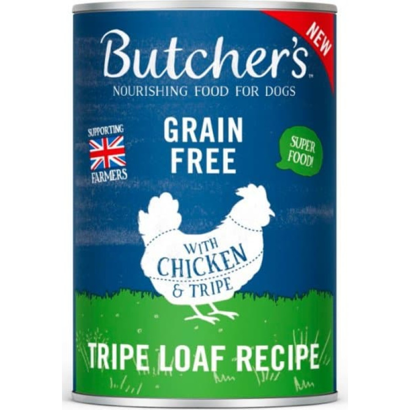 Butchers Konservi suņiem : Butchers DOG Original Tripe with chicken and tripe pate 400g