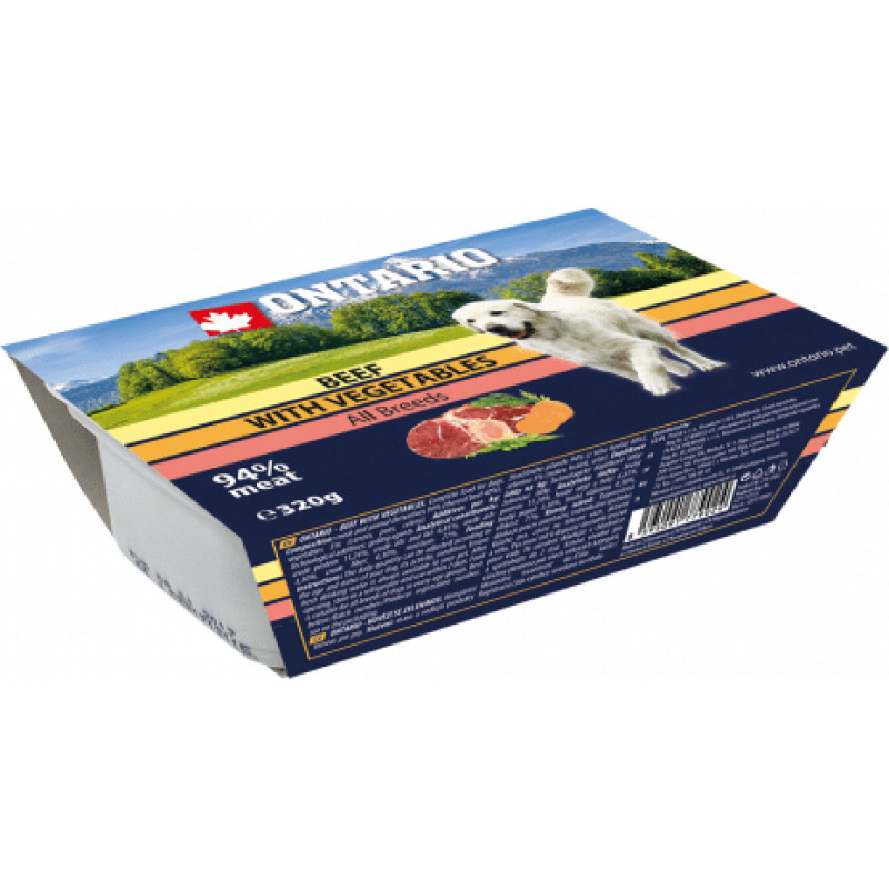 Ontario Konservi suņiem : Ontario Dog Alucup Beef with vegetable, 320g