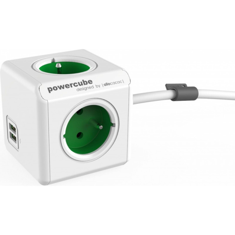 Allocacoc PowerCube USB Extended 1,5m 2402 Green