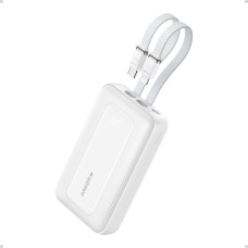 Anker Power Bank  A1681H21  20000 mAh  USB-C 30W  Lightning 27W  Built-In USB-C and Lightning Cables  White