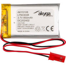 Lithium Polymer Battery Akyga AKY0108 LP603048 Li-Po 3.7V | 850mAh PCM JST 2.54 2Pin Connector 150mm